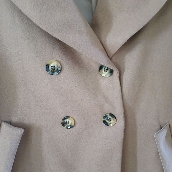 Women's XL Vintage Casual Modest Winter Peacoat Double Breasted Front Pockets - Picture 7 of 12